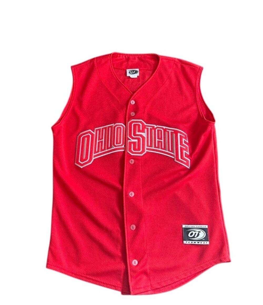 Ohio State Buckeyes Vintage Sleeveless Button-Down Jersey Medium